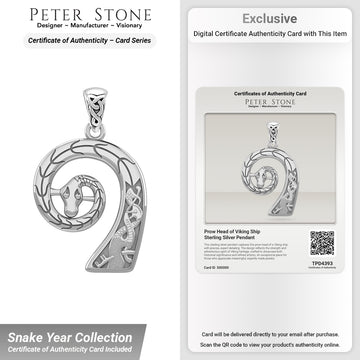 Prow Head of Viking Ship Sterling Silver Pendant TPD4393